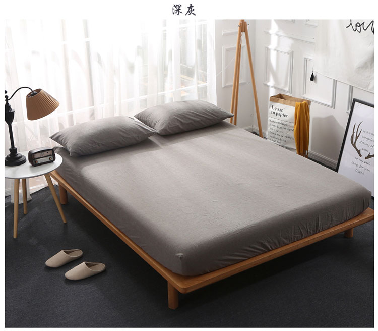 Khăn trải giường bằng vải cotton đặt một miếng bông được giặt bằng vải cotton 1.8m Giường Simmons trải giường chống trượt nệm Mẫu ga phủ giường