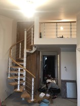 Retest steel wood staircase rental house staircase loft staircase spiral staircase guardrail brushed handrail Shanghai staircase long