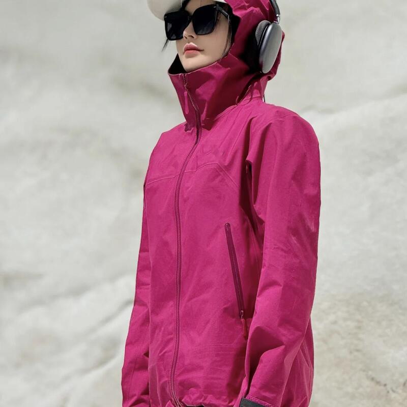 North American Outdoor Skiing and Hiking Lightweight Hard-Shell Gore-Tex Jacket Sl Hooded Women's Jacket Rainproof, Snowproof and Windproof