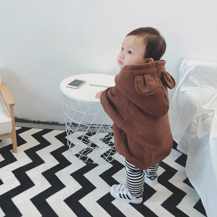 Áo khoác trẻ em nam romper mùa đông dày ấm áp phiên bản Hàn Quốc của quần áo trẻ em cộng với túi nhung rắm quần áo nữ quần áo trẻ em body suit cho bé