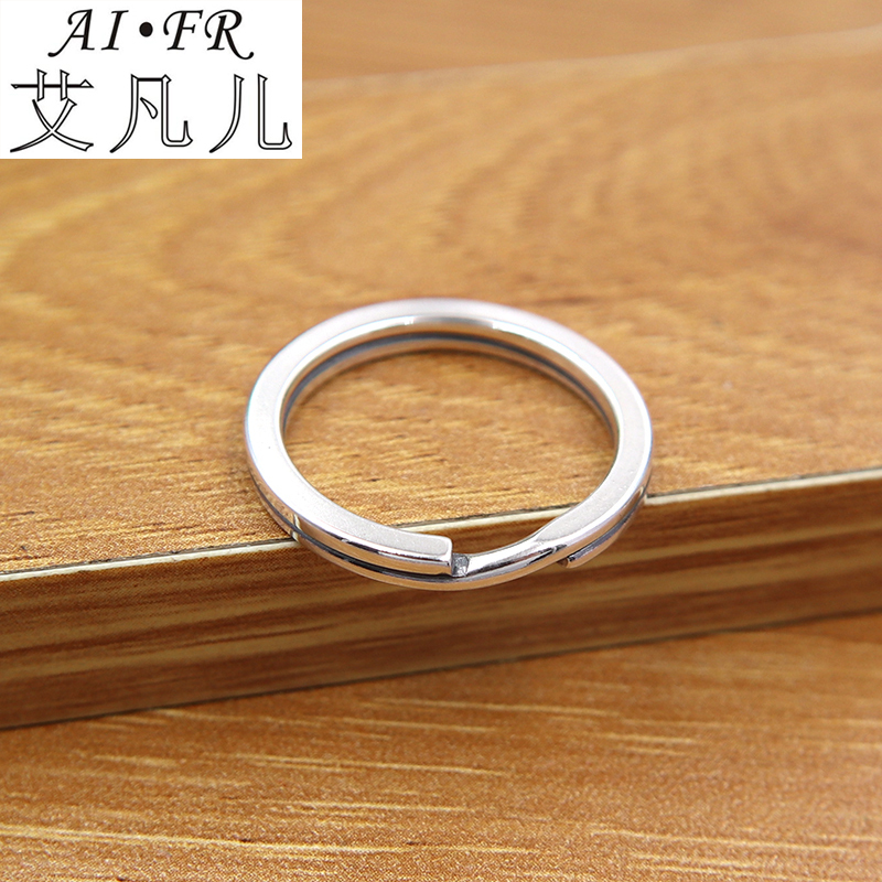 925 Silver Key Chain Ring DIY Sterling Silver Accessories Key Ring Men and Women Creative Car Bag Pendant Round Buckle Silver Jewelry