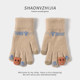 New cute knitted woolen gloves for women in winter with velvet and thickening for students to keep warm for five-finger riding and can touch the screen to prevent cold