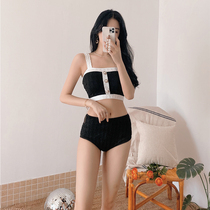 Dudu point Han Shang Japanese ins sexy swimsuit female summer bikini three-piece small chest covering belly thin hot spring swimsuit