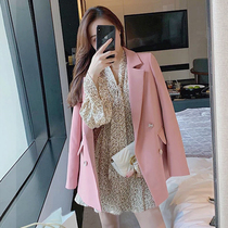 Pink small suit Broken Flowers dress Dress Suit Woman 2022 Spring new internet Red Fried Street Exploits two-piece set