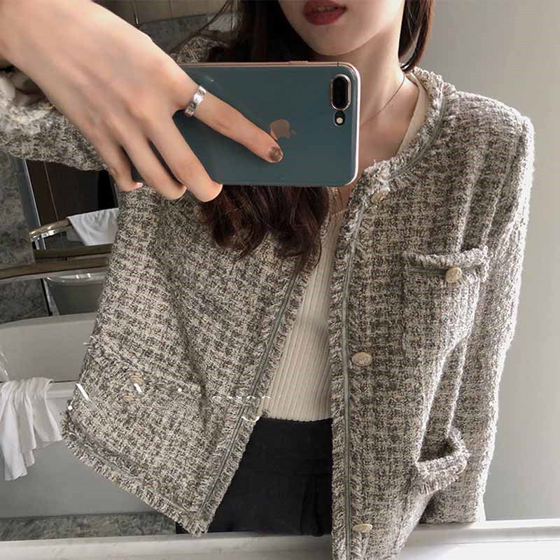 SNICYKER 2022 spring new ladies' temperament loose light and mature style thick flower short section small fragrance wind coat women
