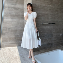 Snicyker white snow spinning dress 2023 new fame style menu childhood dress female summer