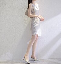 SNICYKER2022 New Year Summer New Body Slim Design Small Crowd Superior Feel Light Lavish Sleeveless Dress Woman