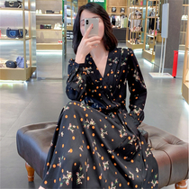 SNICYKER 2023 Spring New French Orange Terrier Temperature Harvest Snow Sneaking Snow Spinning Dress