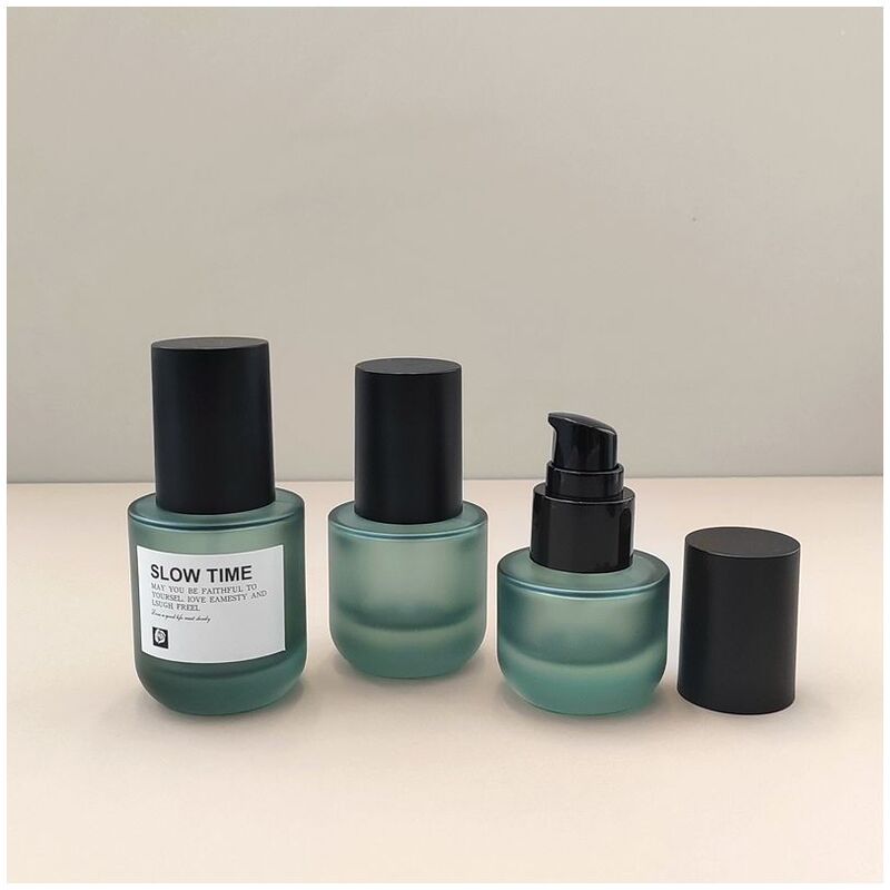 Thickened Green Frosted Light-Blocking Glass Set Combination Dispensing Bottle Lotion Pump Type Mixing Medical Beauty Dispensing Empty Bottle Thickened Green Frosted Light-Blocking Glass Set Combination Dispensing Bottle Lotion Pump Type Mixing Medical Beauty Dispensing Empty Bottle