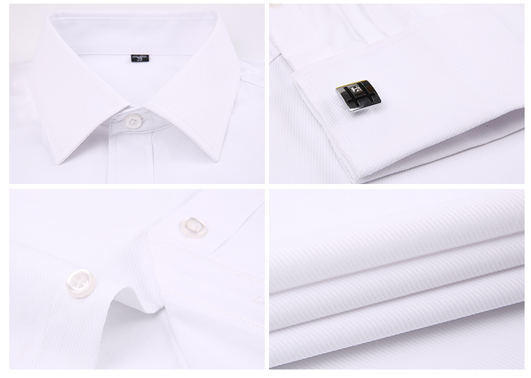 Kinh doanh Pháp Cufflinks nam dài tay áo kinh doanh sự nghiệp cụ trắng áo sơ mi đáy áo nam phù hợp inch đường chéo áo sơ mi jean nam
