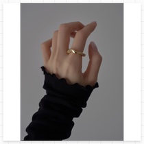 (FARM) Golden opening gold wave ring Daily simple light luxury niche exquisite summer new spot