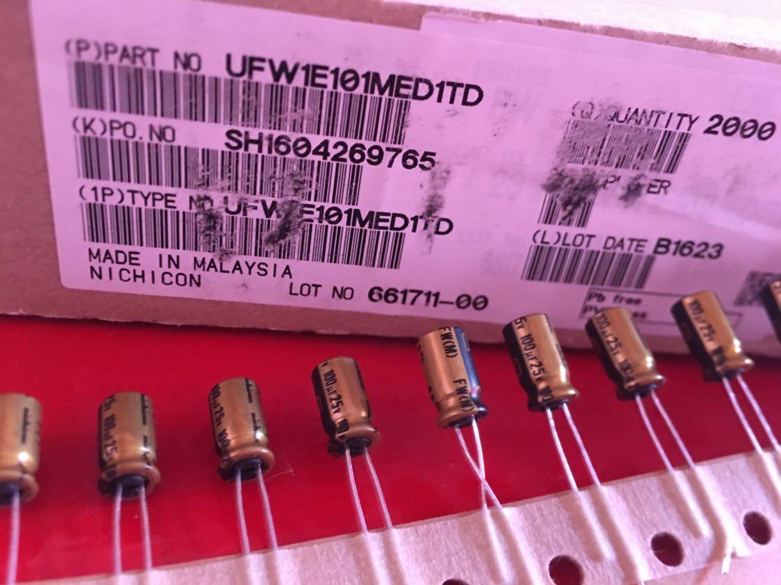 Original Nichicon Nichicon 25v100uf FW aluminum electrolytic capacitor 100uF 25V 6 3X11