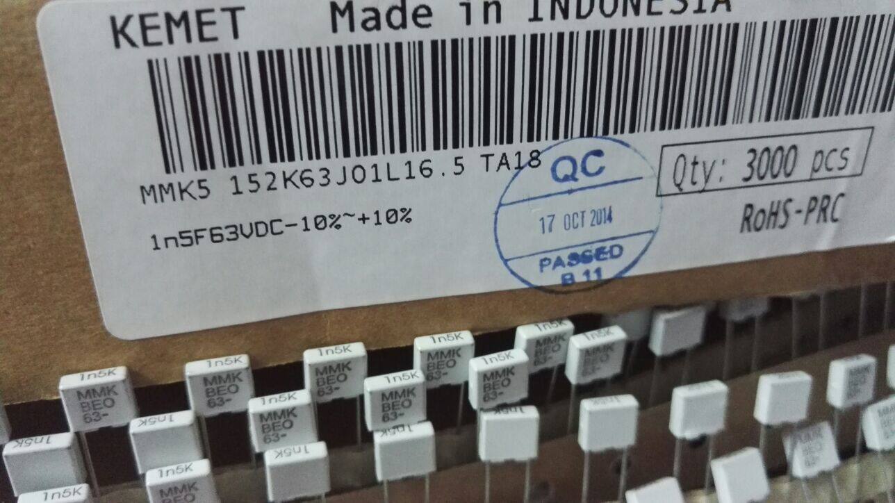 EVOX-RIFA force hair 63V 152 1500PF 1N5 1 5NF MMK thin-film capacitor 5MM foot distance