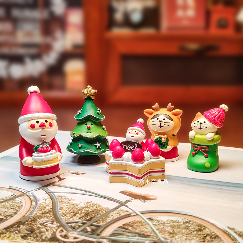 Japanese-Style Cat Christmas Cake Santa Claus Christmas Tree Home Decorations Gifts Desktop Ornaments Christmas Gifts