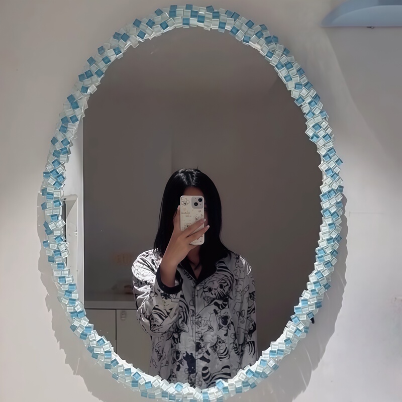 Glass Mosaic Handmade DIY Mirror Material, Cement Floor Cover-Up, Wall Makeup Mirror Edge Decoration Glass Mosaic Handmade DIY Mirror Material, Cement Floor Cover-Up, Wall Makeup Mirror Edge Decoration