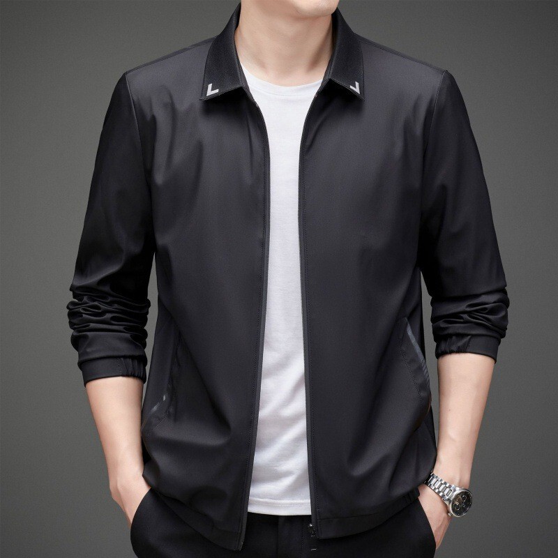 Mk High-End Men's Jacket for Autumn and Winter, Business Casual Turn-Down Collar Cotton Coat, 2026 New Trendy Brand Workwear