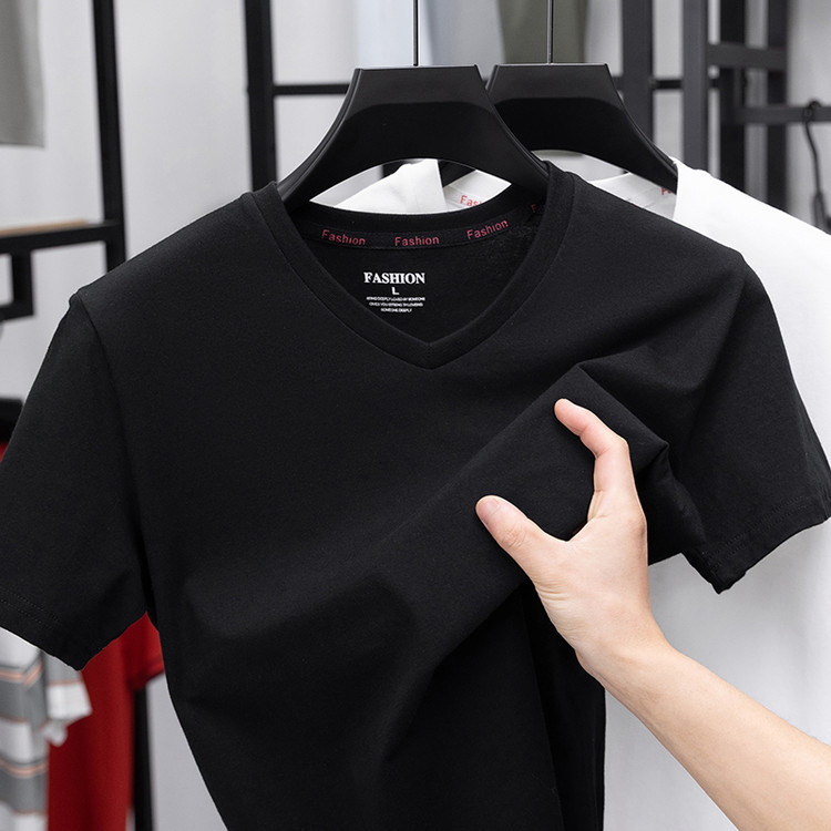 Mk Genuine Pure Cotton Breathable Short-Sleeved T-Shirt for Men Summer 2026 New High-End Simple Everyday Versatile Men's Top