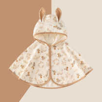 Baby sun protection poncho summer thin girl shawl summer clothes newborn poncho pure cotton outer air-conditioning clothing