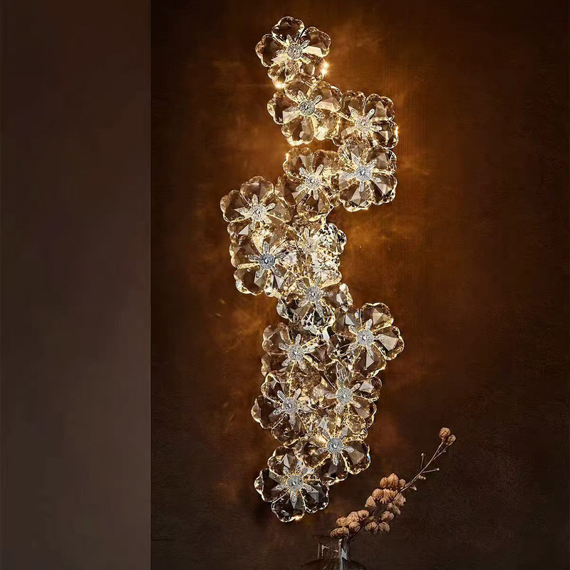 Floral French-Style Light Luxury Crystal Wall Lamp 2026 New Model Foyer Corridor Wall Lamp High-End Villa Living Room Background Wall Lamp Floral French-Style Light Luxury Crystal Wall Lamp 2026 New Model Foyer Corridor Wall Lamp High-End Villa Living Room Background Wall Lamp