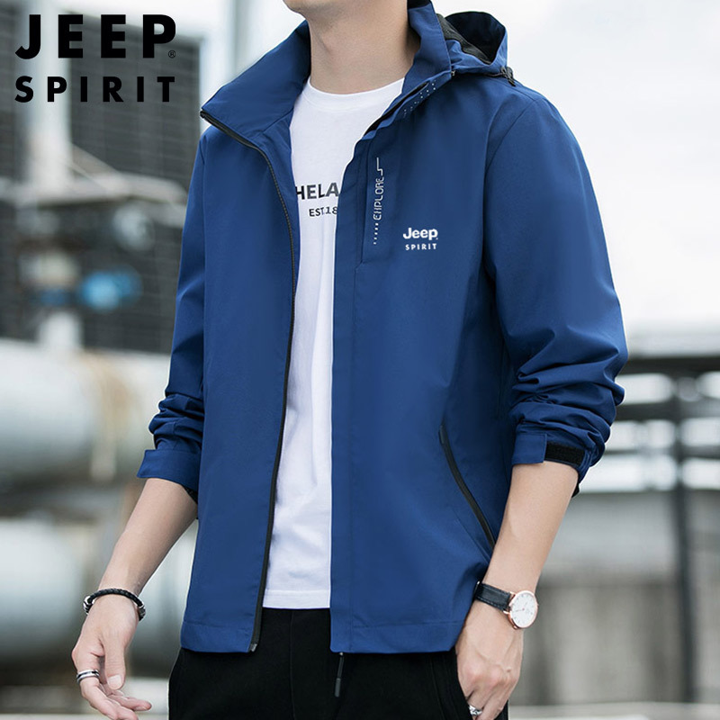 Jeep Jeep Spring and Autumn New Style Jacket Large Size Fishing Three-In-One Windbreaker Fleece Lining Men's Trendy Coat
