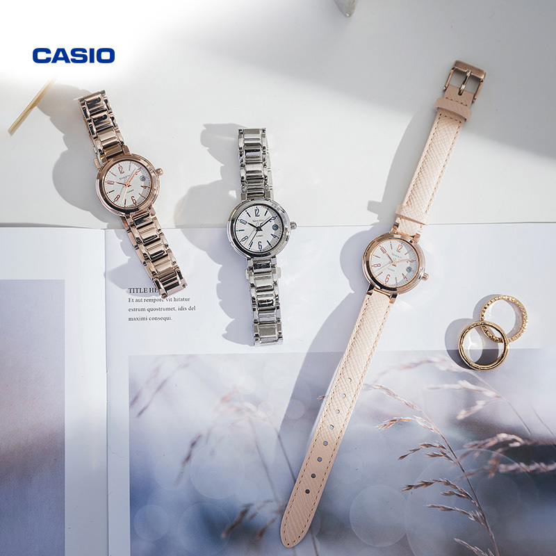 Casio Flagship Store She-4531 Waterproof Business Quartz Student Watch for Women Casio Official Website Sheen