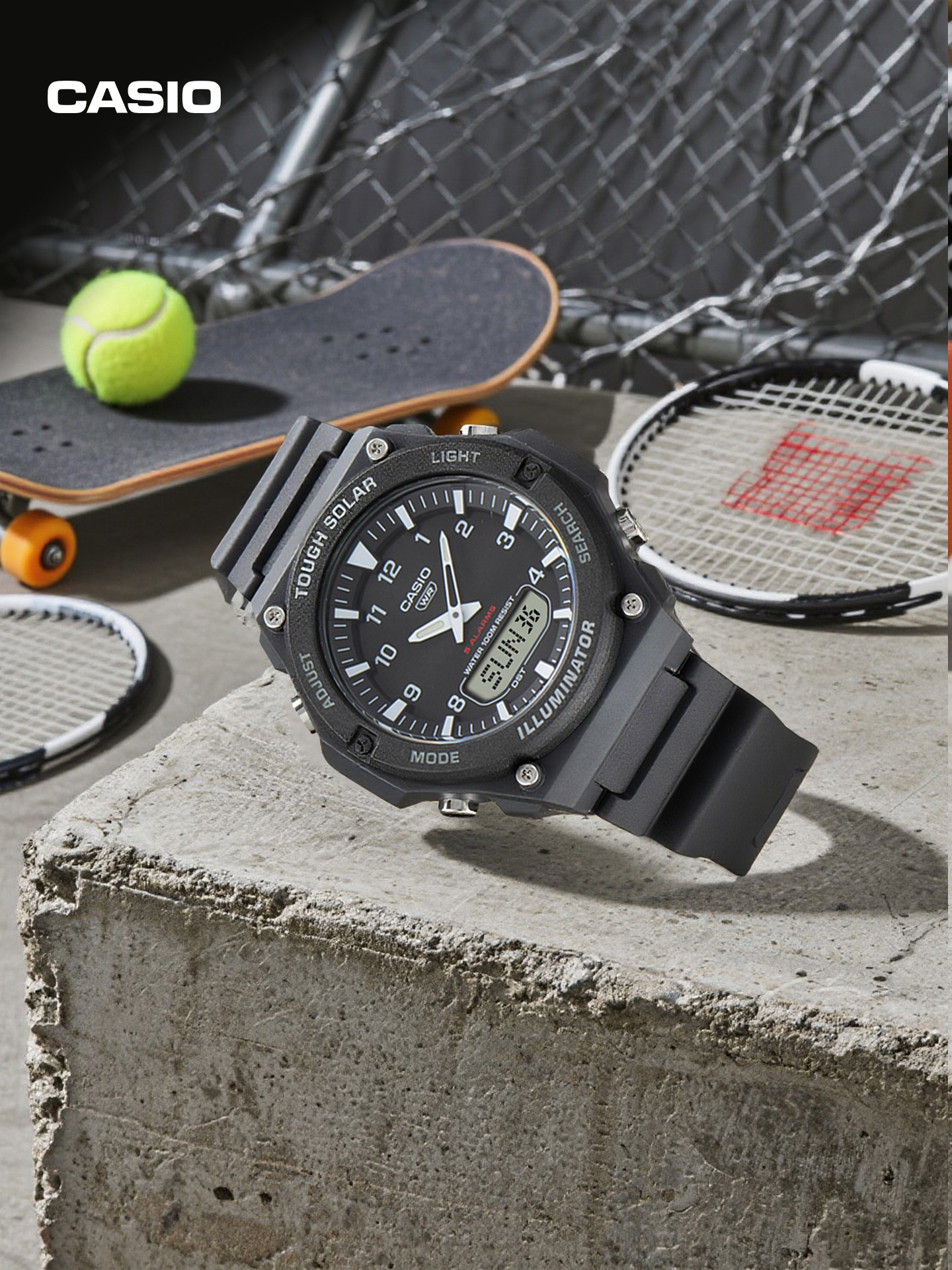 [New Year's Gift] Casio Official official store Aq-S820W Trendy Large Dial Solar Watch for Men