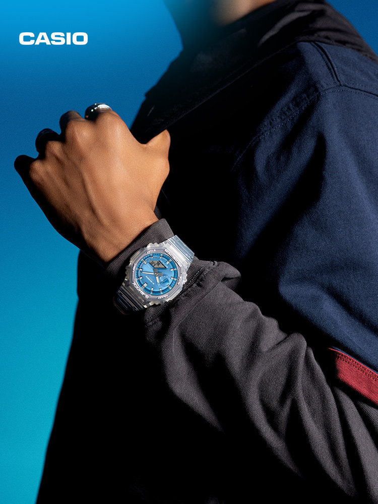 [New Year's Gift] Casio Official official store Ga-2100Bm Octagonal Transparent Men's and Women's Watch G-Shock