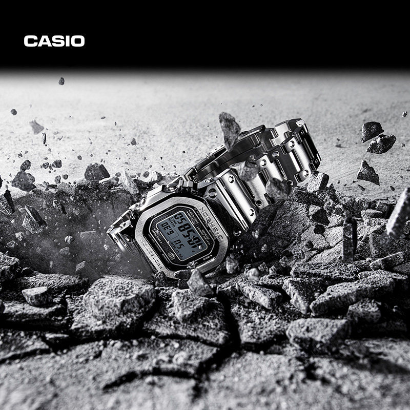 Wang Hedi same] casio flagship store GMW-B5000 gold and silver small square watch Casio G-SHOCK