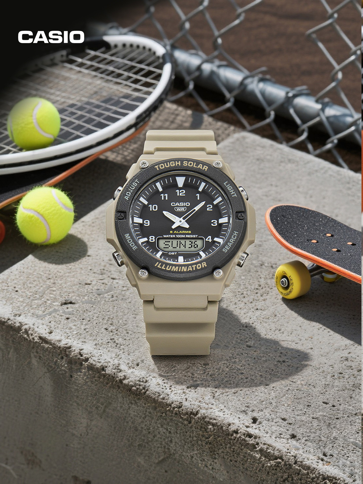 [New Year's Gift] Casio Official official store Aq-S820W Trendy Large Dial Solar Watch for Men