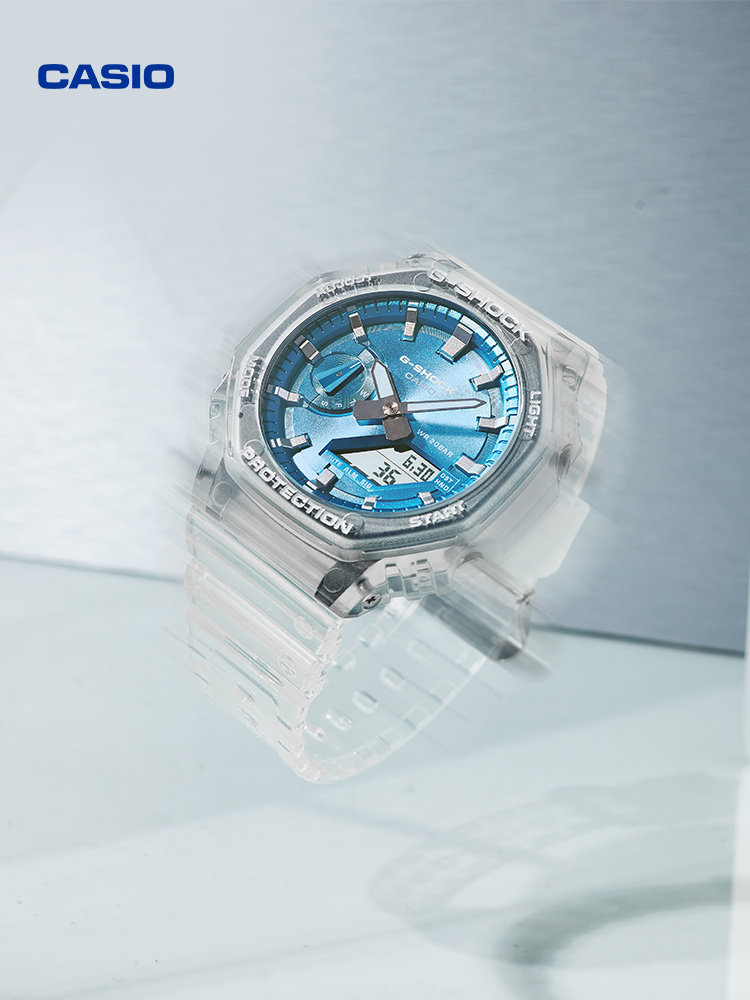 [New Year's Gift] Casio Official official store Ga-2100Bm Octagonal Transparent Men's and Women's Watch G-Shock