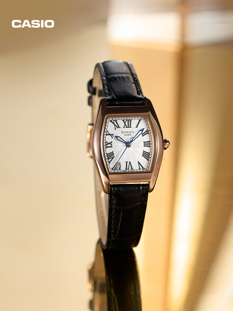 [New Year's Gift] Casio official store She-4564 Small Barrel Series Elegant and Fashionable Watch Sheen