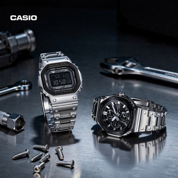 Casio Official Flagship Store B5000Bt/B2100Bt All-Metal Square Octagonal Sports Watch G-Shock
