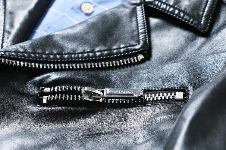 D1200 mát mẻ nhân vật PU da ve áo lớn nam áo khoác da trẻ trung punk trẻ trung áo khoác da dày áo khoác nam đẹp