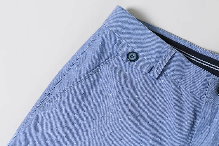 Y764 quầy hàng thật cắt nhãn l nam màu xanh nhạt jacquard năm quần cotton vi đàn hồi quần thường quần short áo nam hàng hiệu
