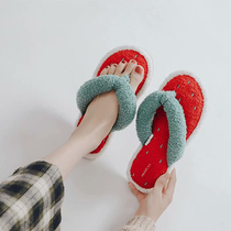 Cute cartoon watermelon herringslip slippers womens non-slip spring and autumn home summer indoor sandals and slippers for home wear