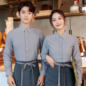 Shirts for Milk Tea Baristas, Special Work Clothes for Waiters, Barbecue, Western Food, Fast Food, Hot Pot Restaurant, Barbecue, Summer Half-Sleeve