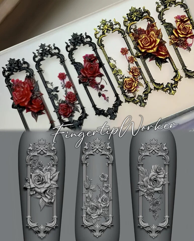[Nail Art Mold] Fingertipworker Original Exquisite and Unique Multi-Purpose Rose Window Nail Art Mold