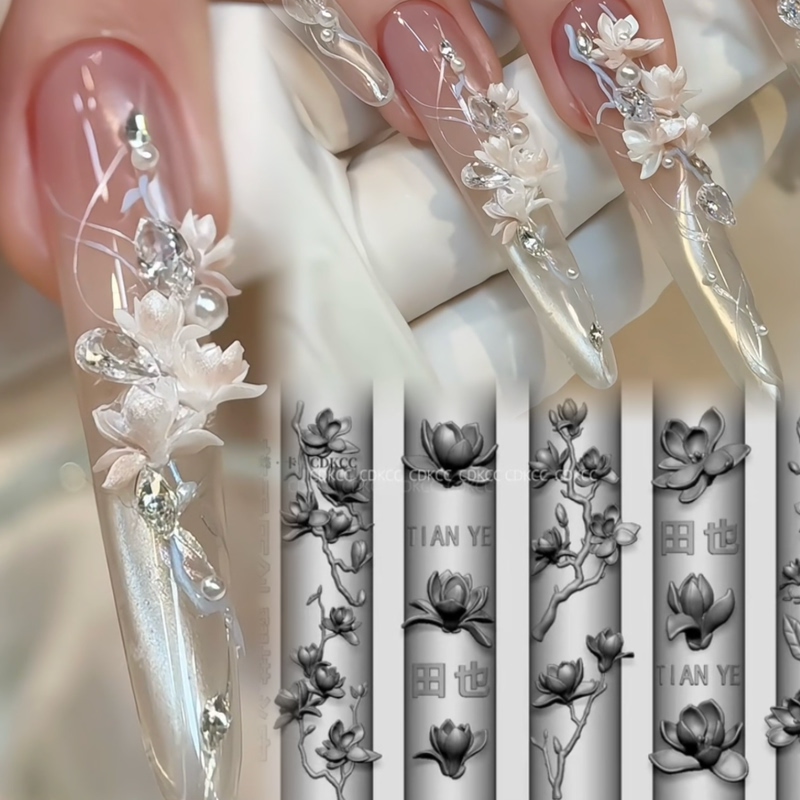 【Nail Art Mold】Tian Ye Genuine New Year Magnolia Mold Year of the Horse Unicorn Embroidery Eye Mold