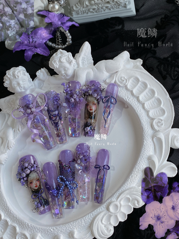 Magic Scale [Doll Dream] Original Design Nail Art Dark Lolita Style Niche Design Tea Party Wearable Nails