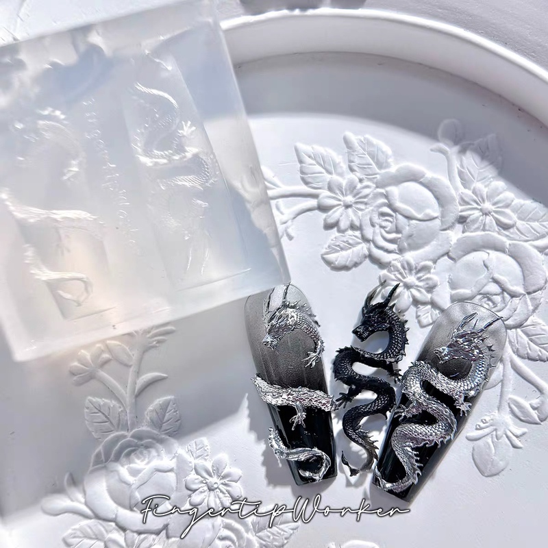 【Fingertipworker】Mold for Niche Chinese-Style Nail Art with Dragon Design, Super Exquisite, Versatile and Stylish