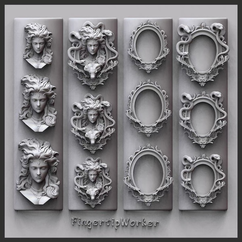 【Fingertipworker】Original Niche Manicure Medusa Mold, Snake Head Photo Frame, Versatile