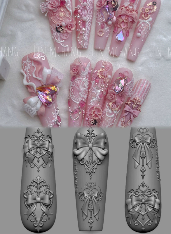【Nail Art Mold】Fingertipworker Original Exquisite Niche Lolita Luxurious Bow Versatile 【Nail Art Mold】Fingertipworker Original Exquisite Niche Lolita Luxurious Bow Versatile