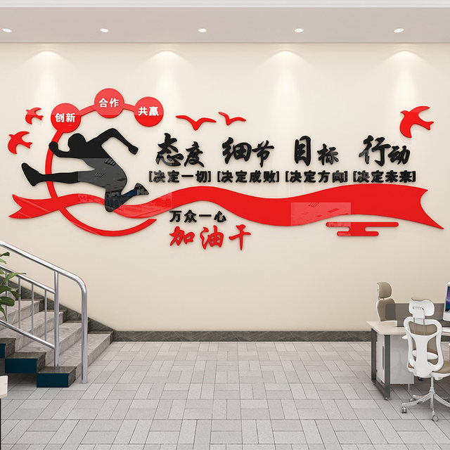 Company Corporate Culture Wall Stickers Employee Motivation Team Inspirational Slogans Office Atmosphere Layout Wall Decoration