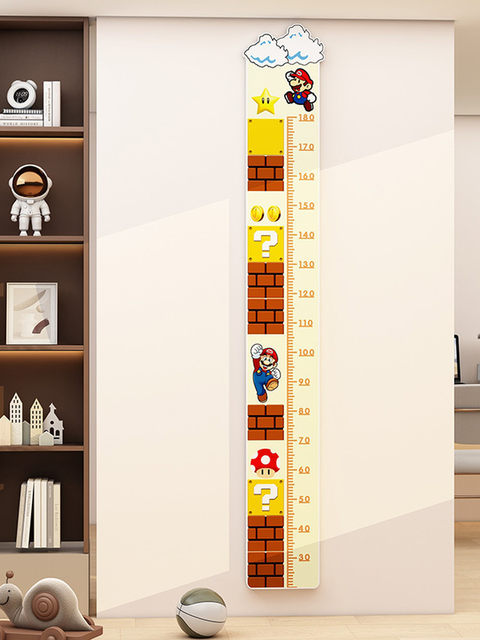 Mario Cartoon Height Measuring Ruler Wall Sticker Super Mario Children's Room Decoration Baby Bedroom Wall Decoration
