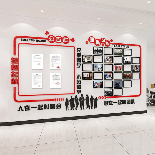 Company Bulletin Board Team Profile Photo Wall Employee Motivation Corporate Culture Wall Office Wall Decoration
