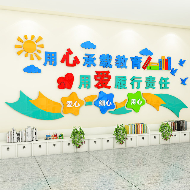 Teacher's Office Cultural Wall Decoration Tutoring Class Inspirational Slogans Wall Stickers Kindergarten Environmental Innovation Layout
