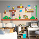 Children's Room Decoration Bedside Decoration Boy's Bedroom Small Room Renovation Three-Dimensional Wall Mario Wall Sticker Painting