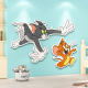 Tom and Jerry wall stickers for boys and girls room layout wall decoration corner wall modification hole patching artifact