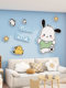 Children's Room Decoration Pacha Dog Cute Cartoon 3D Wall Stickers for Boys and Girls Bedroom Bedside Background Wall Decoration
