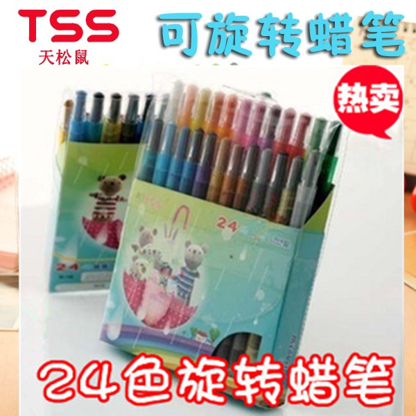 Korean Sky Squirrel Baby Paintbrush Crayon Oil Painting Stick 12 12 24 Color Rotatable Graffiti Pen Children Painted Crayons